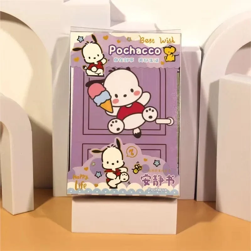 Sanrio Kawali My Melody Cinnamoroll Pochacco Pompompurin Stickerspiele Ruhiges Buch Lustiges DIY Anime Mädchen Geschenk Geschenk Spielzeug für Kinder
