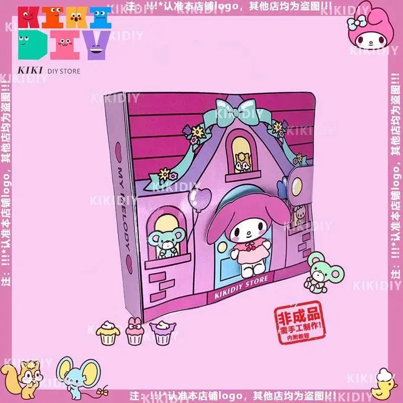 Sanrio Kawali My Melody Cinnamoroll Pochacco Pompompurin Stickerspiele Ruhiges Buch Lustiges DIY Anime Mädchen Geschenk Geschenk Spielzeug für Kinder