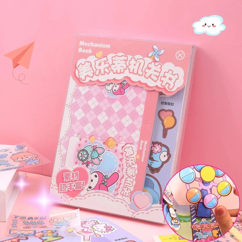Sanrio Kawali My Melody Cinnamoroll Pochacco Pompompurin Stickerspiele Ruhiges Buch Lustiges DIY Anime Mädchen Geschenk Geschenk Spielzeug für Kinder