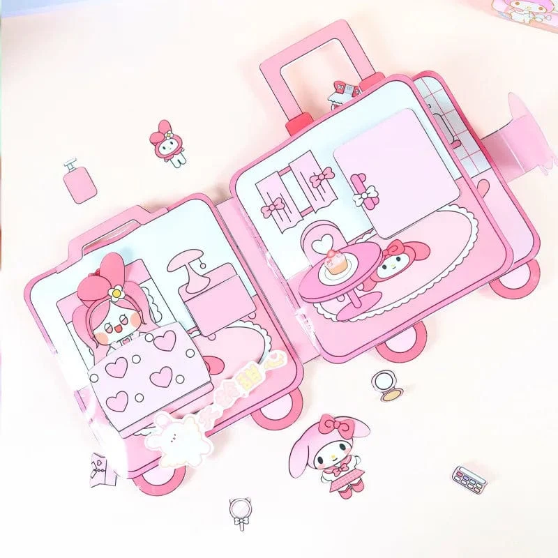Sanrio Kawali My Melody Cinnamoroll Pochacco Pompompurin Stickerspiele Ruhiges Buch Lustiges DIY Anime Mädchen Geschenk Geschenk Spielzeug für Kinder
