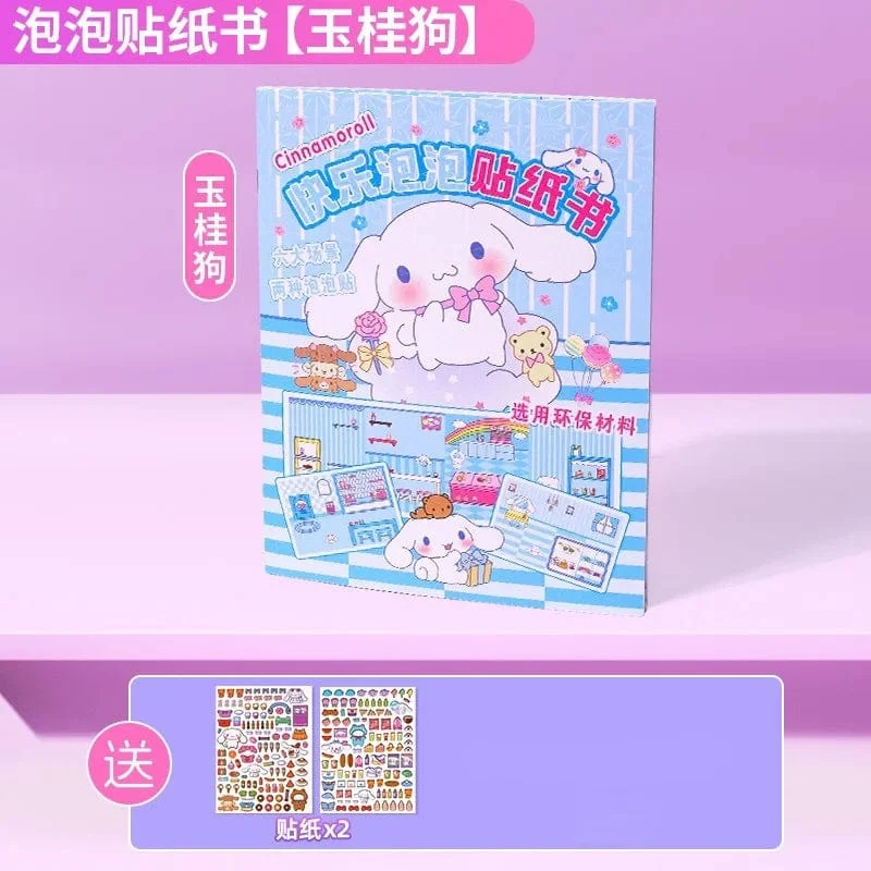 Sanrio Kawali My Melody Cinnamoroll Pochacco Pompompurin Stickerspiele Ruhiges Buch Lustiges DIY Anime Mädchen Geschenk Geschenk Spielzeug für Kinder