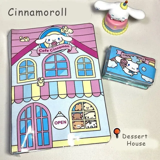 Sanrio Kawali My Melody Cinnamoroll Pochacco Pompompurin Stickerspiele Ruhiges Buch Lustiges DIY Anime Mädchen Geschenk Geschenk Spielzeug für Kinder