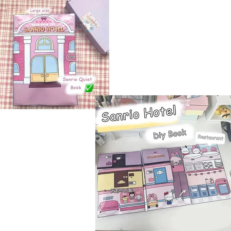 Sanrio Kawali My Melody Cinnamoroll Pochacco Pompompurin Stickerspiele Ruhiges Buch Lustiges DIY Anime Mädchen Geschenk Geschenk Spielzeug für Kinder