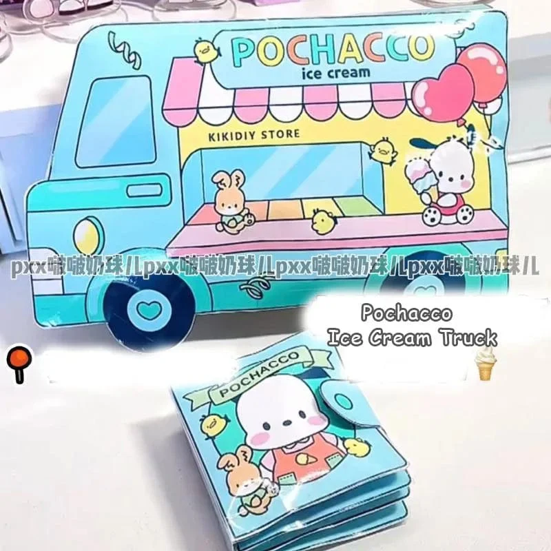 Sanrio Kawali My Melody Cinnamoroll Pochacco Pompompurin Stickerspiele Ruhiges Buch Lustiges DIY Anime Mädchen Geschenk Geschenk Spielzeug für Kinder