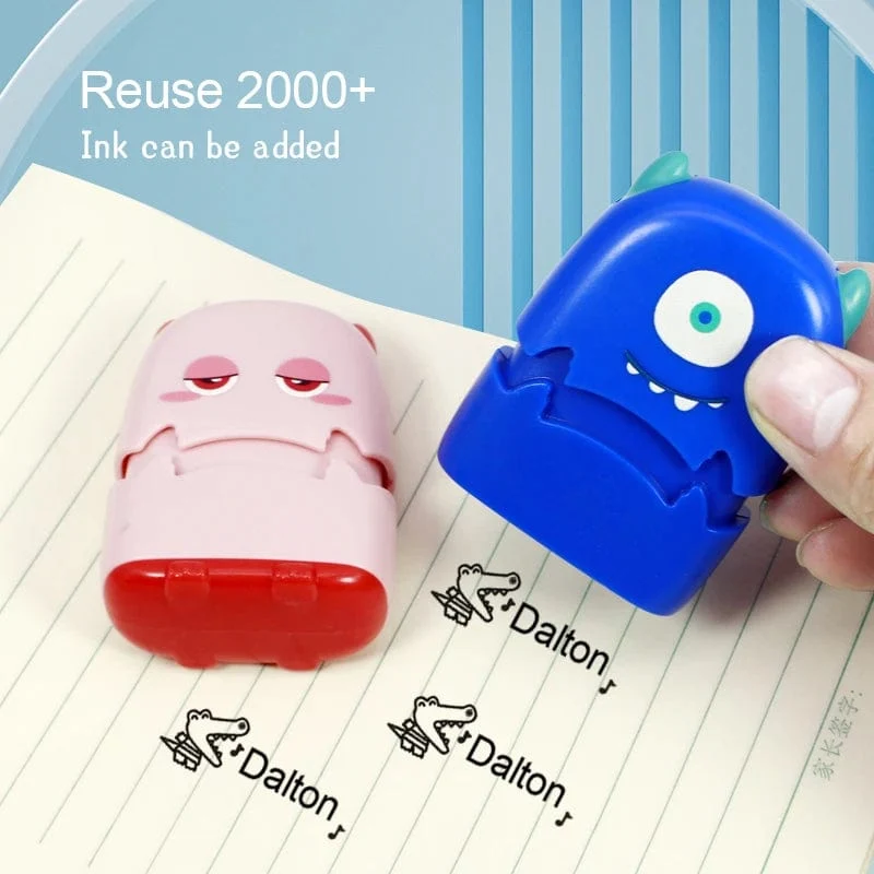 Kinder Name Siegel Benutzerdefinierte Student Name Stempel Kindergarten Kleidung Wasserdicht Name Aufkleber Kawaii Montessori Stempel Geschenk