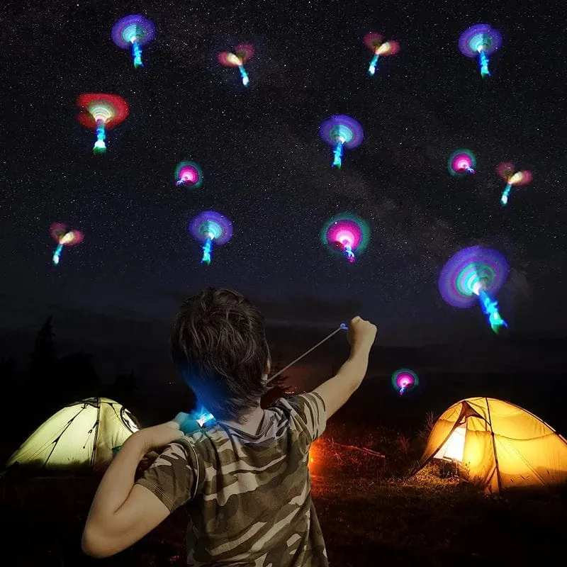 Neue 50/30/10/5/1 Stück Erstaunliche Licht Spielzeug Pfeil Rakete Hubschrauber Fliegen Spielzeug LED Licht Spielzeug Party Spaß Geschenke Gummiband Katapult