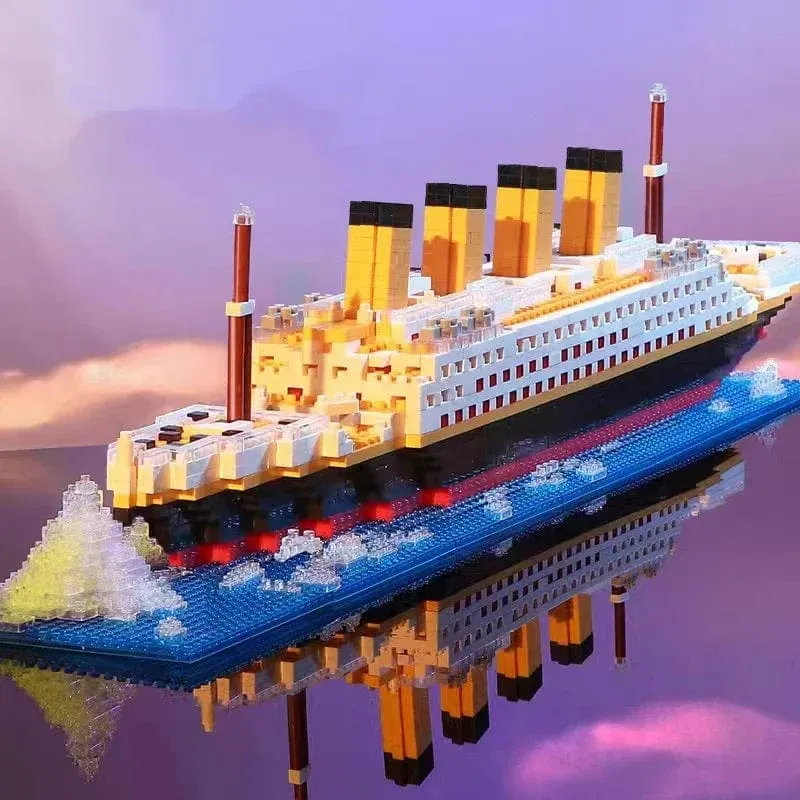 Titanic Kreative Luxus Eisberg Cruise Schiff Boot Wrack Set Stadt DIY Modell Bausteine ​​Ziegel Spielzeug Für Kinder Erwachsene Geschenk