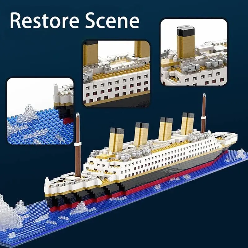 Titanic Kreative Luxus Eisberg Cruise Schiff Boot Wrack Set Stadt DIY Modell Bausteine ​​Ziegel Spielzeug Für Kinder Erwachsene Geschenk