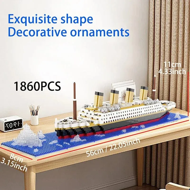 Titanic Kreative Luxus Eisberg Cruise Schiff Boot Wrack Set Stadt DIY Modell Bausteine ​​Ziegel Spielzeug Für Kinder Erwachsene Geschenk