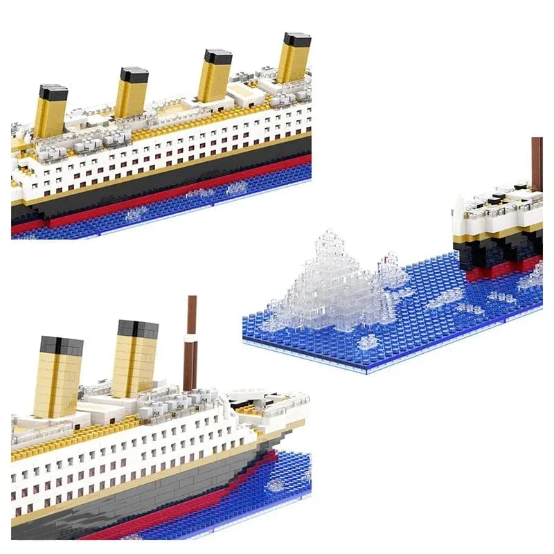 Titanic Kreative Luxus Eisberg Cruise Schiff Boot Wrack Set Stadt DIY Modell Bausteine ​​Ziegel Spielzeug Für Kinder Erwachsene Geschenk