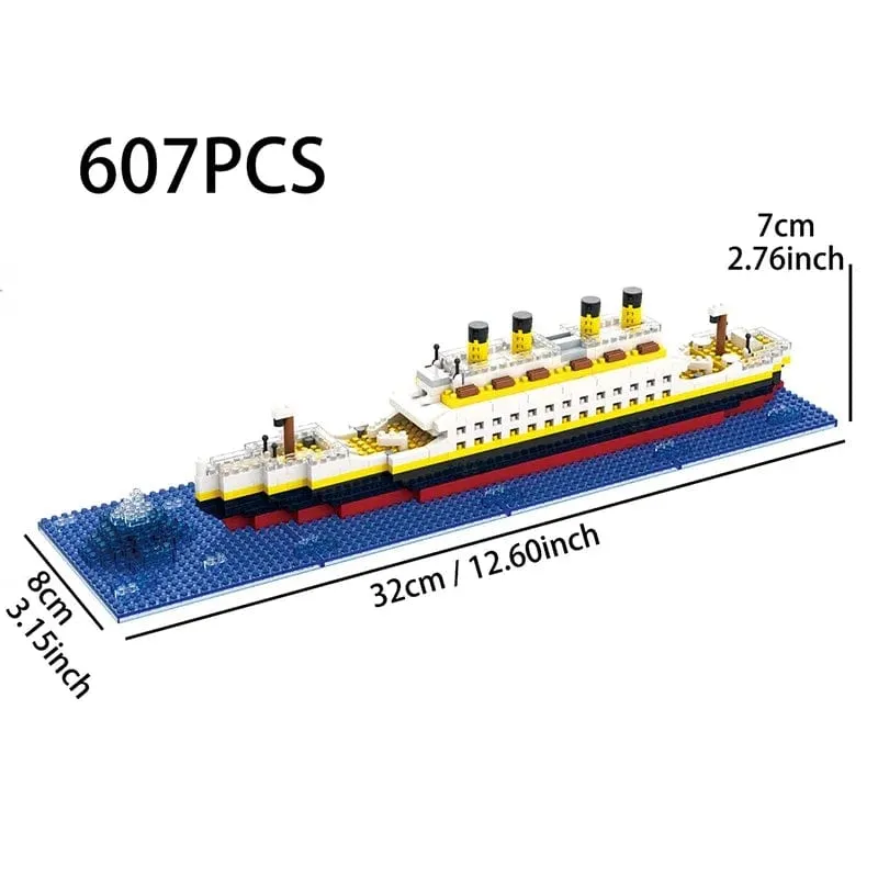 Titanic Kreative Luxus Eisberg Cruise Schiff Boot Wrack Set Stadt DIY Modell Bausteine ​​Ziegel Spielzeug Für Kinder Erwachsene Geschenk