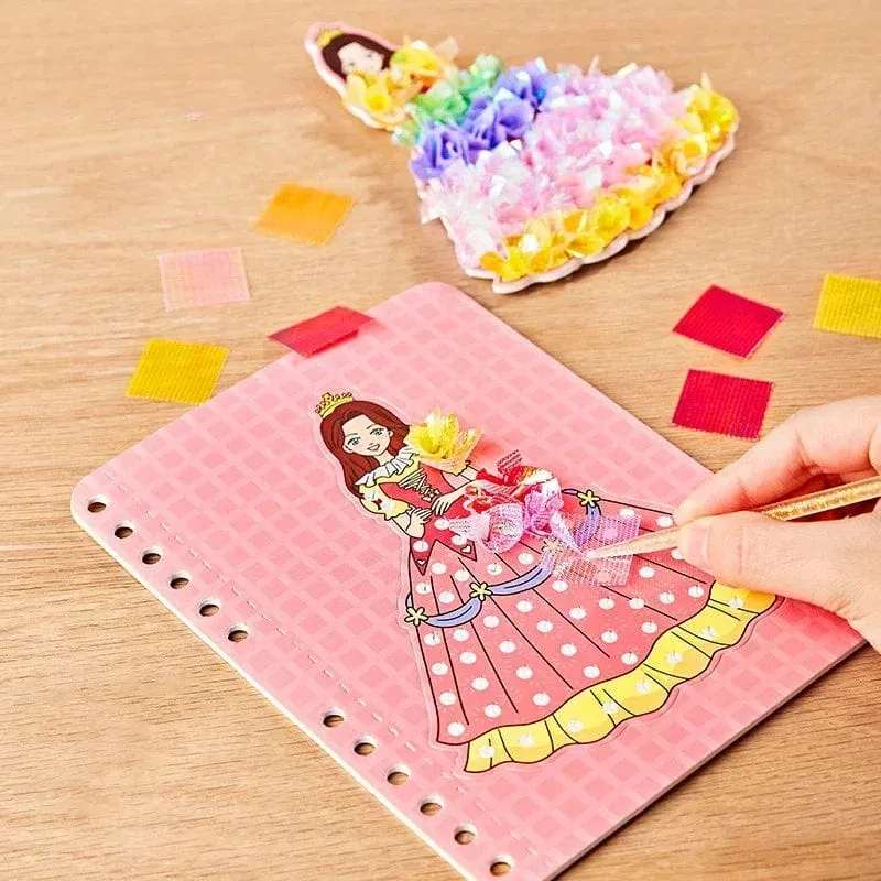 Kinder DIY Malerei Aufkleber Handwerk Spielzeug Kinder Kunst Mädchen Stossen Malerei Prinzessin Handgemachte Pädagogische Magische Kinder Geschenke