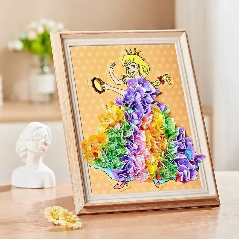 Kinder DIY Malerei Aufkleber Handwerk Spielzeug Kinder Kunst Mädchen Stossen Malerei Prinzessin Handgemachte Pädagogische Magische Kinder Geschenke