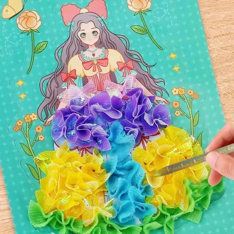 Kinder DIY Malerei Aufkleber Handwerk Spielzeug Kinder Kunst Mädchen Stossen Malerei Prinzessin Handgemachte Pädagogische Magische Kinder Geschenke