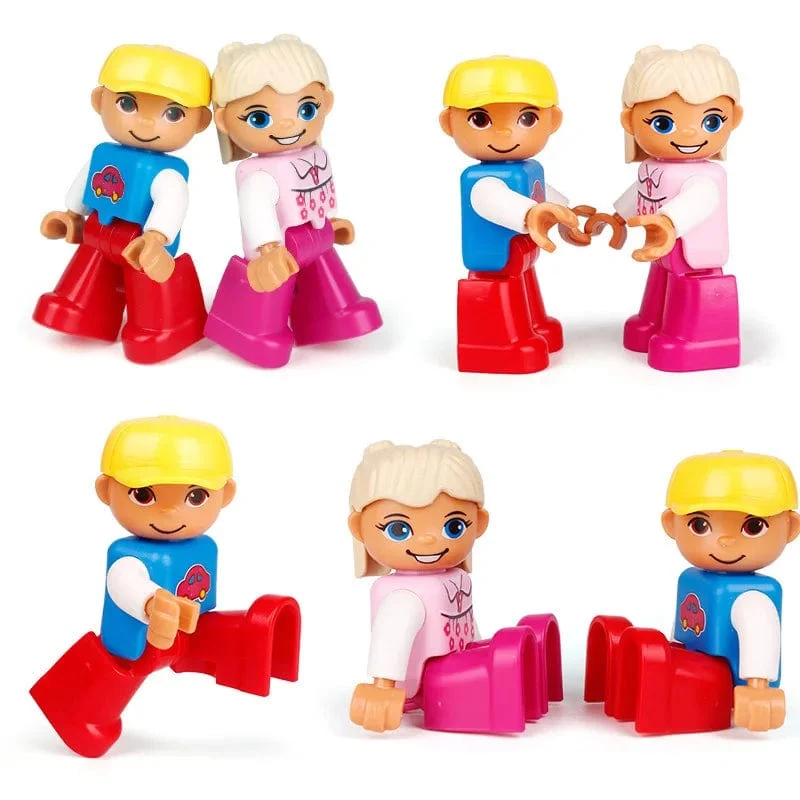 Große Größe Charakter Figuren Baustein Puppe Familie Bauer Arbeiter Arzt Polizisten Große Ziegel Kompatibel Bauen Haus Kind Spielzeug