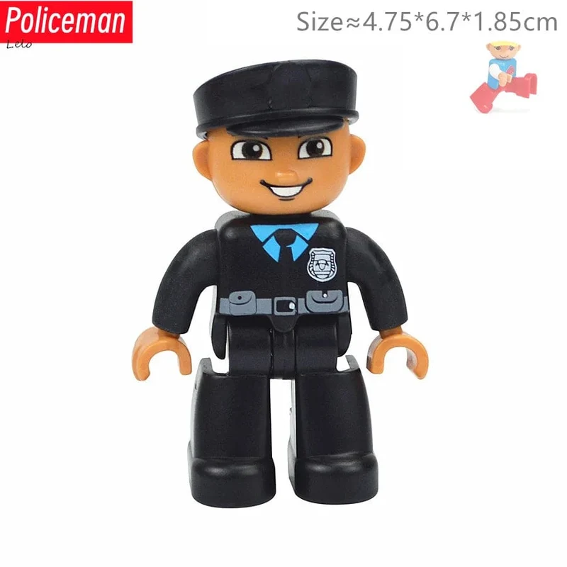 Große Größe Charakter Figuren Baustein Puppe Familie Bauer Arbeiter Arzt Polizisten Große Ziegel Kompatibel Bauen Haus Kind Spielzeug