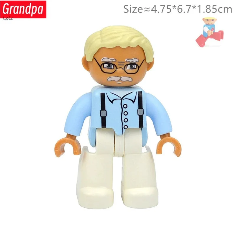Große Größe Charakter Figuren Baustein Puppe Familie Bauer Arbeiter Arzt Polizisten Große Ziegel Kompatibel Bauen Haus Kind Spielzeug