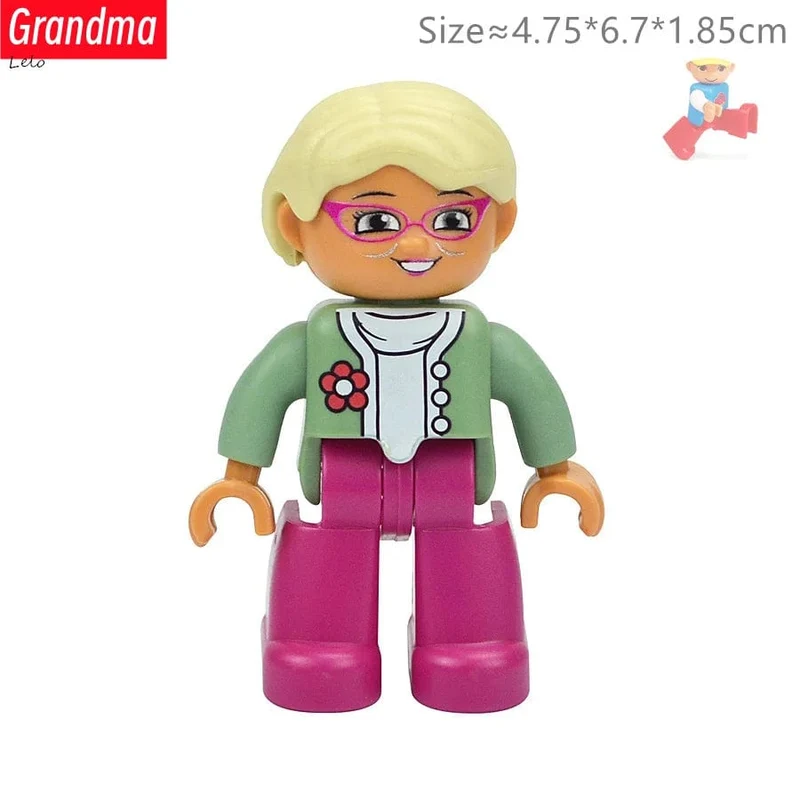Große Größe Charakter Figuren Baustein Puppe Familie Bauer Arbeiter Arzt Polizisten Große Ziegel Kompatibel Bauen Haus Kind Spielzeug
