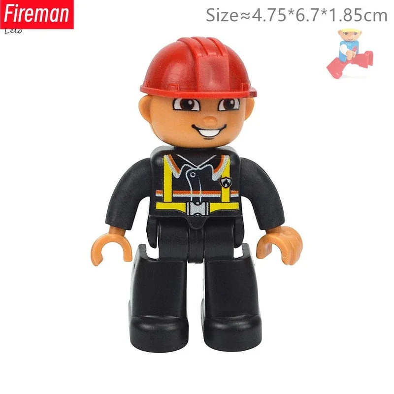 Große Größe Charakter Figuren Baustein Puppe Familie Bauer Arbeiter Arzt Polizisten Große Ziegel Kompatibel Bauen Haus Kind Spielzeug