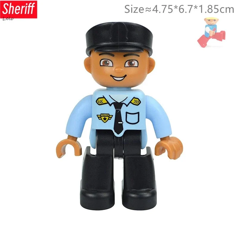 Große Größe Charakter Figuren Baustein Puppe Familie Bauer Arbeiter Arzt Polizisten Große Ziegel Kompatibel Bauen Haus Kind Spielzeug