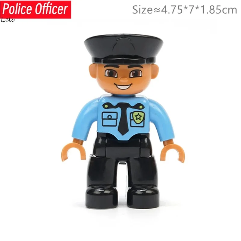 Große Größe Charakter Figuren Baustein Puppe Familie Bauer Arbeiter Arzt Polizisten Große Ziegel Kompatibel Bauen Haus Kind Spielzeug
