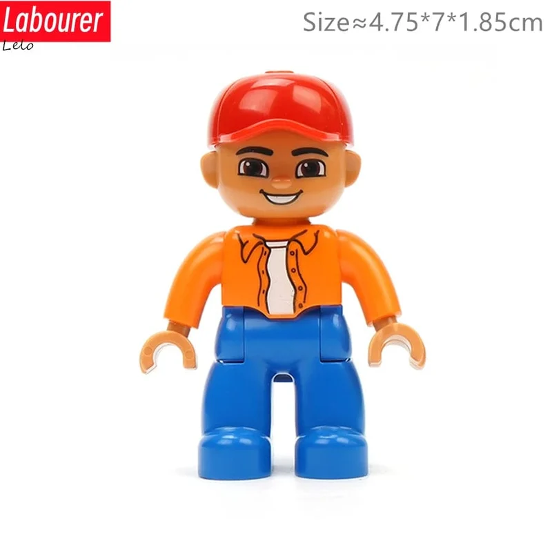 Große Größe Charakter Figuren Baustein Puppe Familie Bauer Arbeiter Arzt Polizisten Große Ziegel Kompatibel Bauen Haus Kind Spielzeug