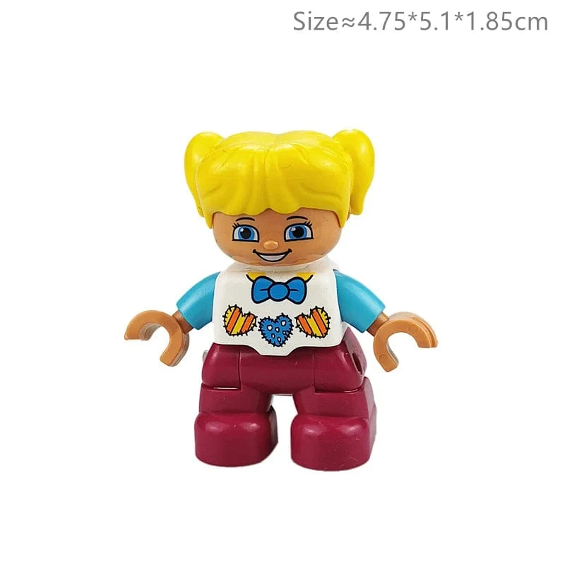 Große Größe Charakter Figuren Baustein Puppe Familie Bauer Arbeiter Arzt Polizisten Große Ziegel Kompatibel Bauen Haus Kind Spielzeug