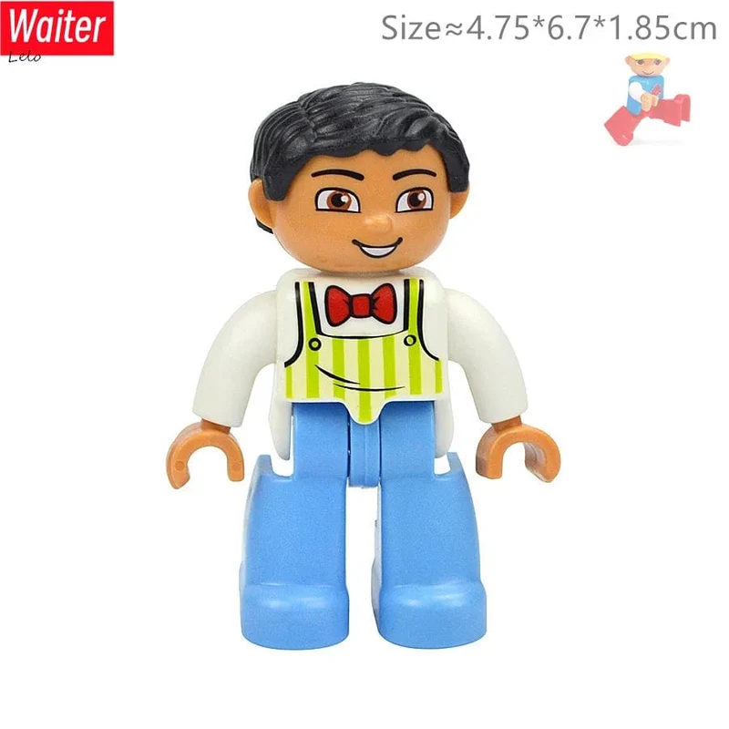 Große Größe Charakter Figuren Baustein Puppe Familie Bauer Arbeiter Arzt Polizisten Große Ziegel Kompatibel Bauen Haus Kind Spielzeug