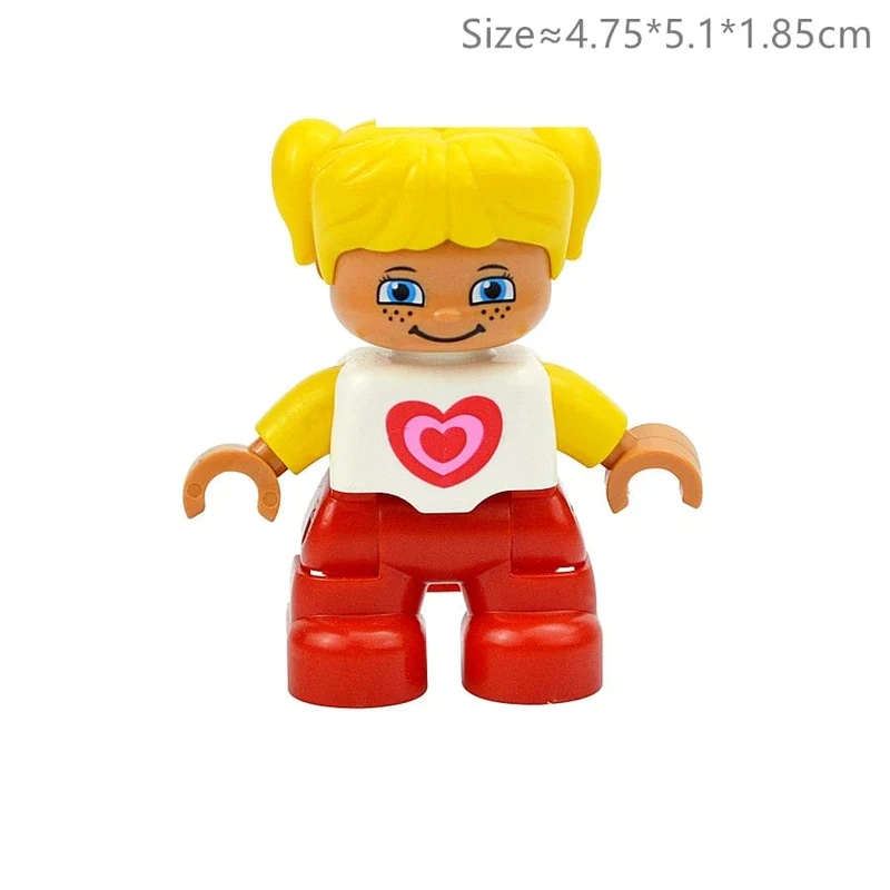 Große Größe Charakter Figuren Baustein Puppe Familie Bauer Arbeiter Arzt Polizisten Große Ziegel Kompatibel Bauen Haus Kind Spielzeug
