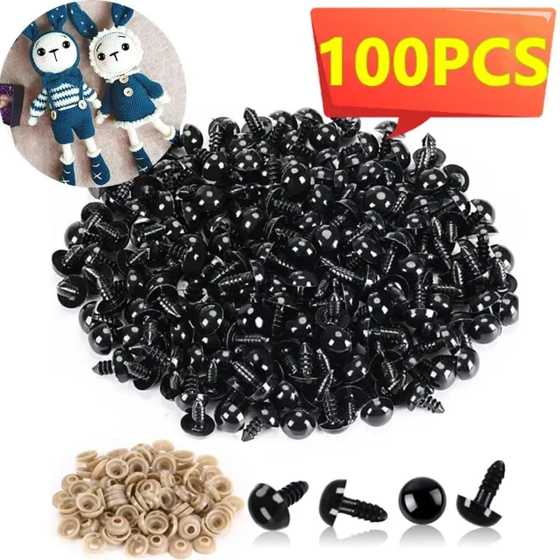 100/50PCS 5-20mm Schwarz Kunststoff Sicherheits Augen Für Spielzeug Amigurumi Diy Kit Handwerk Teddybär Spielzeug auge Für Puppe Dekoration Zubehör