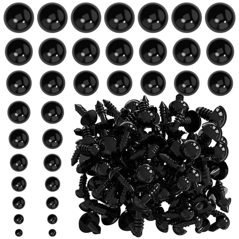 100/50PCS 5-20mm Schwarz Kunststoff Sicherheits Augen Für Spielzeug Amigurumi Diy Kit Handwerk Teddybär Spielzeug auge Für Puppe Dekoration Zubehör