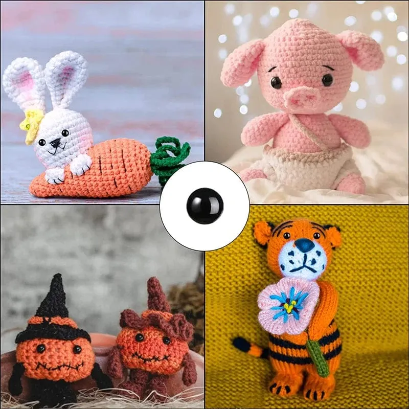 200/100PCS Schwarz Kunststoff Sicherheits Augen Für Spielzeug Amigurumi Diy Kit Handwerk TeddyBear Spielzeug Auge Für Puppe Dekoration zubehör 5-20mm