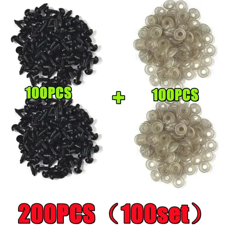 200/100PCS Schwarz Kunststoff Sicherheits Augen Für Spielzeug Amigurumi Diy Kit Handwerk TeddyBear Spielzeug Auge Für Puppe Dekoration zubehör 5-20mm