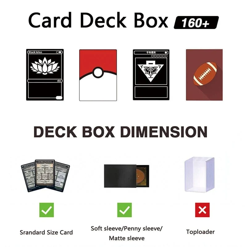 Kartenetui Kartenbox Magic TCG Mid Large Deck Case Einfarbige Aufbewahrungsbox Top Side-Loading Weihnachtsspielzeug Spiele-Sammelkarten