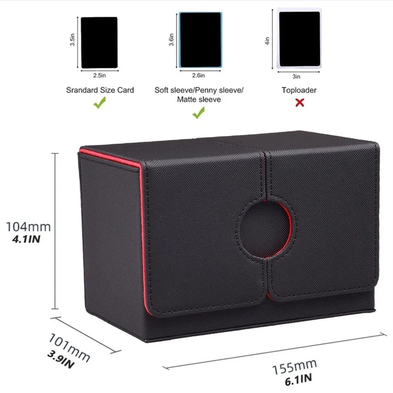 Kartenetui Kartenbox Magic TCG Mid Large Deck Case Einfarbige Aufbewahrungsbox Top Side-Loading Weihnachtsspielzeug Spiele-Sammelkarten