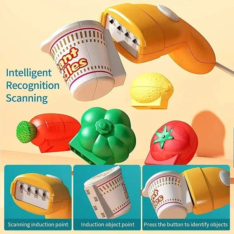 Kinder-Registrierkasse, Spielzeug, lustiger Taschenrechner, Scanner, Mikrofon, Kreditkarte, Puzzle, Waage, Sender