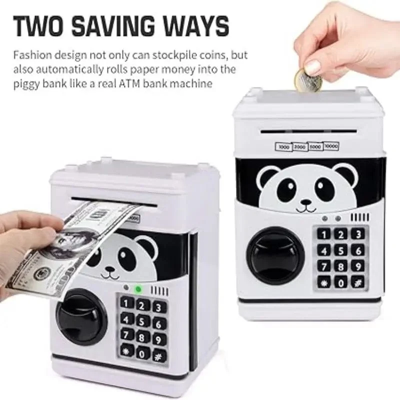 Sparschwein für Kinder, elektronisches Passwort, Sparschwein für Kinder, sicher, Panda, Einhorn, Cartoon, Mini-Geldautomaten, Spielzeug für Jungen und Mädchen