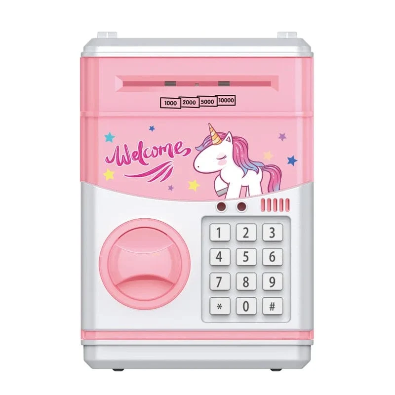 Sparschwein für Kinder, elektronisches Passwort, Sparschwein für Kinder, sicher, Panda, Einhorn, Cartoon, Mini-Geldautomaten, Spielzeug für Jungen und Mädchen
