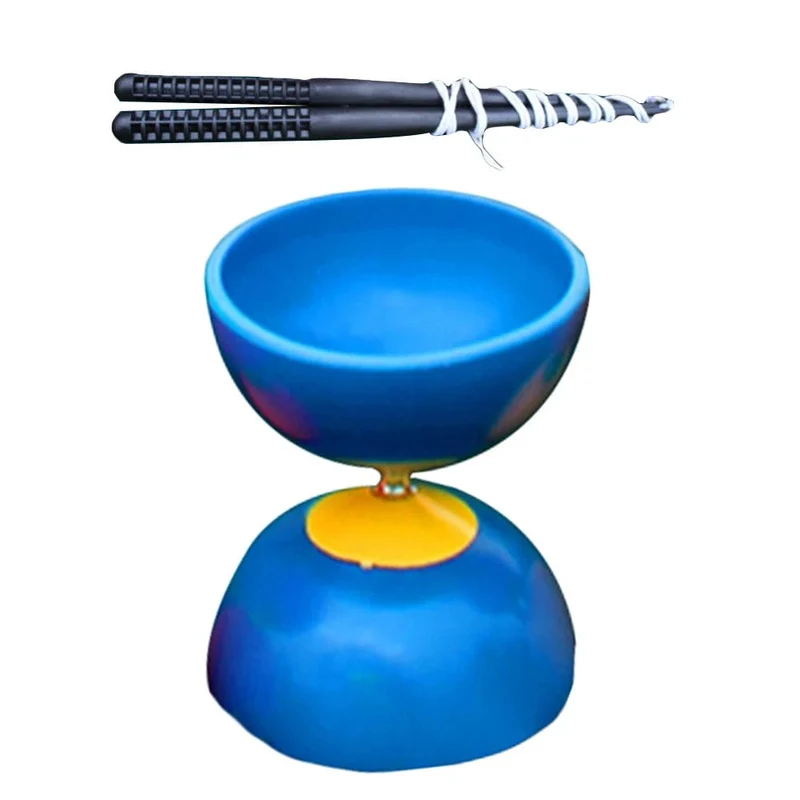 Lustiges chinesisches YOYO 3 Lager Diabolo Set Metallstäbe Tasche Spielzeug für Kinder Kinder Erwachsene ältere Menschen Spielzeug