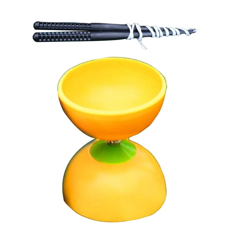 Lustiges chinesisches YOYO 3 Lager Diabolo Set Metallstäbe Tasche Spielzeug für Kinder Kinder Erwachsene ältere Menschen Spielzeug