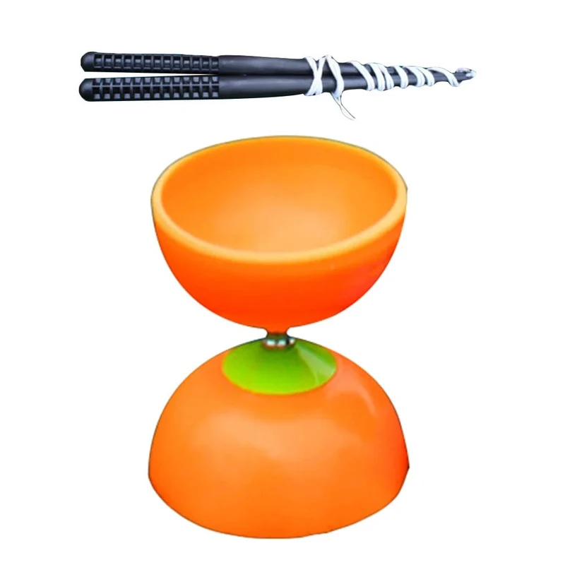 Lustiges chinesisches YOYO 3 Lager Diabolo Set Metallstäbe Tasche Spielzeug für Kinder Kinder Erwachsene ältere Menschen Spielzeug
