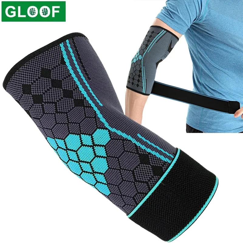 1-teilige Ellenbogenbandage, Kompressionshülse, Armstütze, elastische Hülse mit Riemen für Golf, Basketball, Tennis, Training, Arthritis, Schmerzlinderung