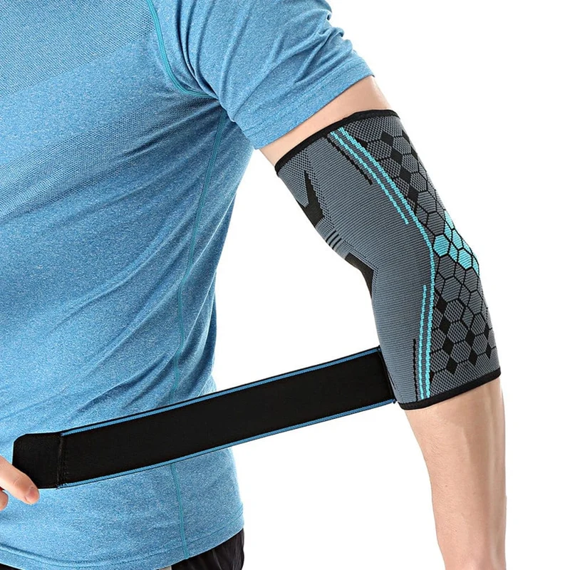 1-teilige Ellenbogenbandage, Kompressionshülse, Armstütze, elastische Hülse mit Riemen für Golf, Basketball, Tennis, Training, Arthritis, Schmerzlinderung