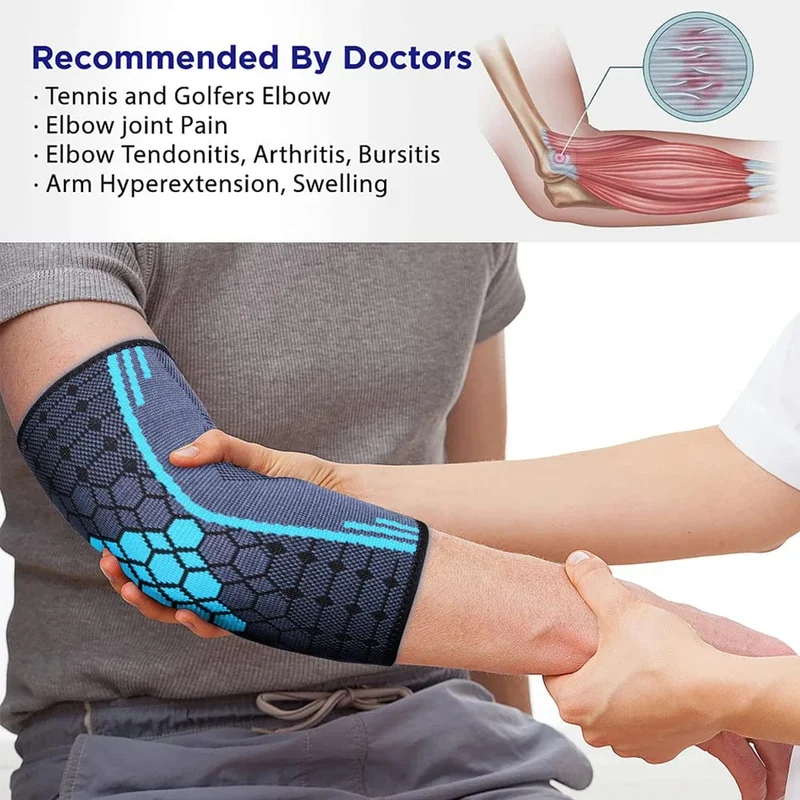 1-teilige Ellenbogenbandage, Kompressionshülse, Armstütze, elastische Hülse mit Riemen für Golf, Basketball, Tennis, Training, Arthritis, Schmerzlinderung