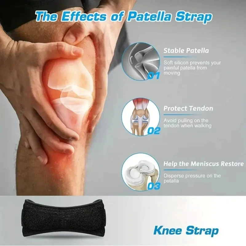 Verstellbare Kniesehne, Patellagurt, Sehnenstützband, Knie-Schmerzlinderung, Brace-Pads für Laufen, Basketball, Wandern, Sehnenscheidenentzündung