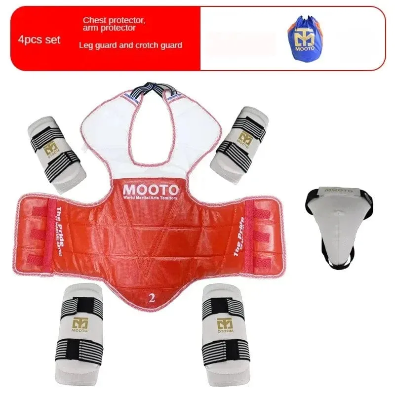 Kinder-Box-Taekwondo-Schutzausrüstung, echte Kampfausrüstung, komplettes Set, verdickter Wettbewerb, Kampfsport, Kampfschutz