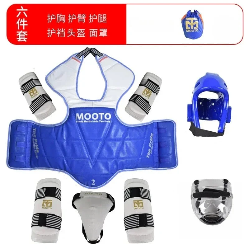 Kinder-Box-Taekwondo-Schutzausrüstung, echte Kampfausrüstung, komplettes Set, verdickter Wettbewerb, Kampfsport, Kampfschutz