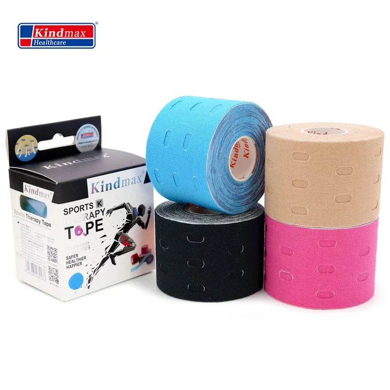 Kindmax Hole Kinesiology Tape Knieschoner für Körpersport, elastisches Sporttape zur Muskelunterstützung, Zerrungsverletzung, Schmerzlinderung