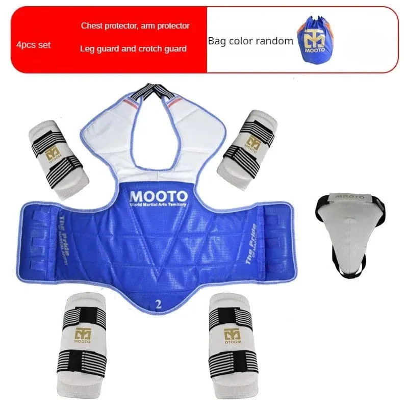Taekwondo-Schutzausrüstung, Kampf, tatsächliche Kampfausrüstung, komplettes Set, Schutzausrüstung, Trainingsset, verdickter Wettbewerb, Kampfsport