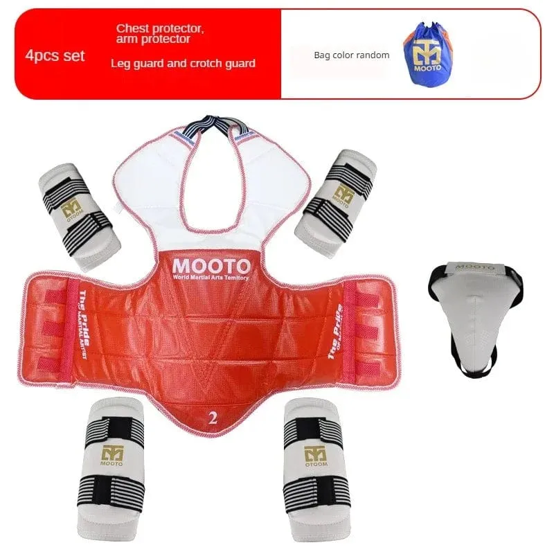 Taekwondo-Schutzausrüstung, Kampf, tatsächliche Kampfausrüstung, komplettes Set, Schutzausrüstung, Trainingsset, verdickter Wettbewerb, Kampfsport